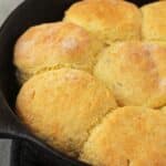 Cornbread biscuits in a past iron pan