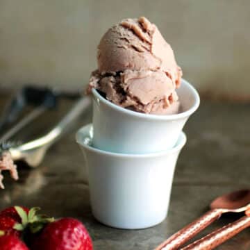 Balsamic roasted strawberry ice cream.
