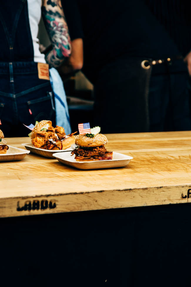 Sliders on a wooden table.