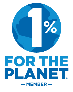 1 percent for the planet logo.