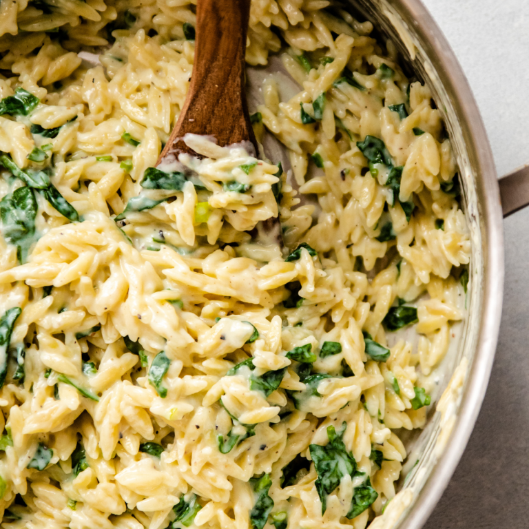Parmesan Spinach Orzo.