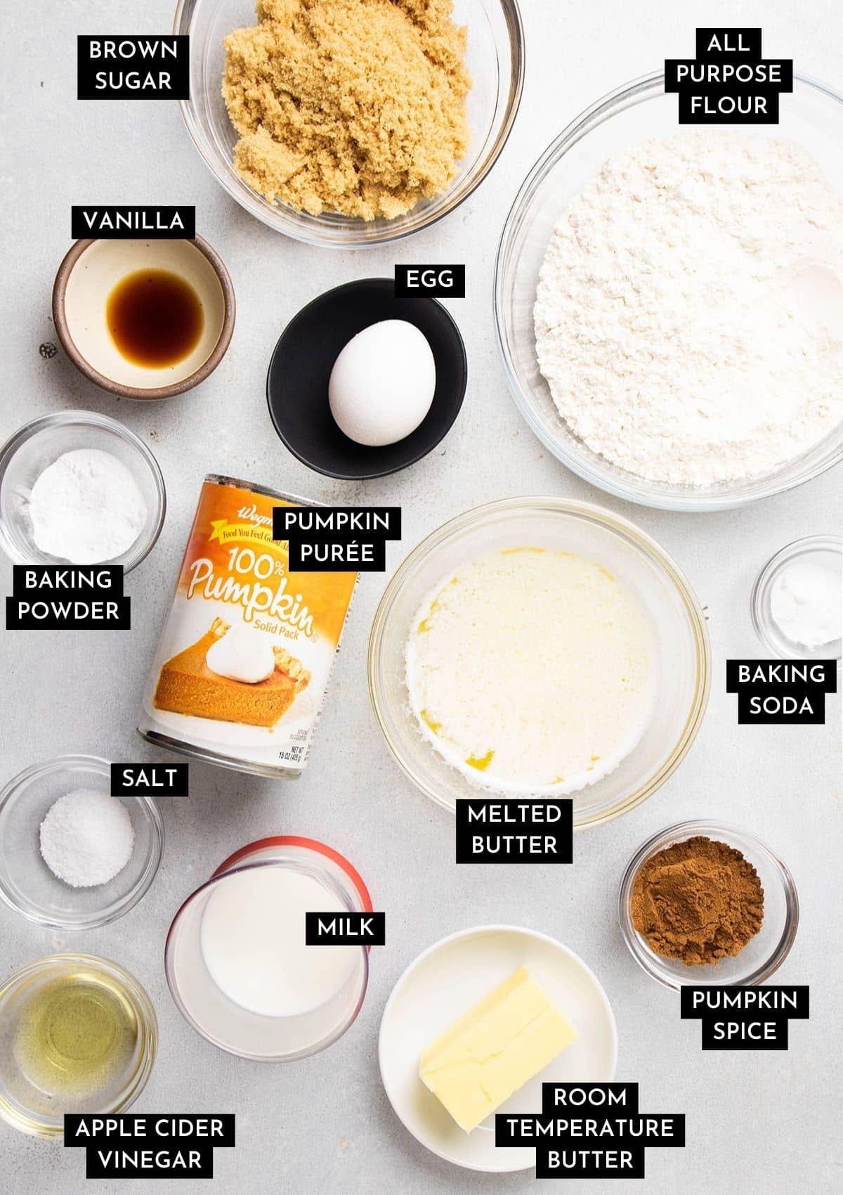 Coffee cake ingredients.