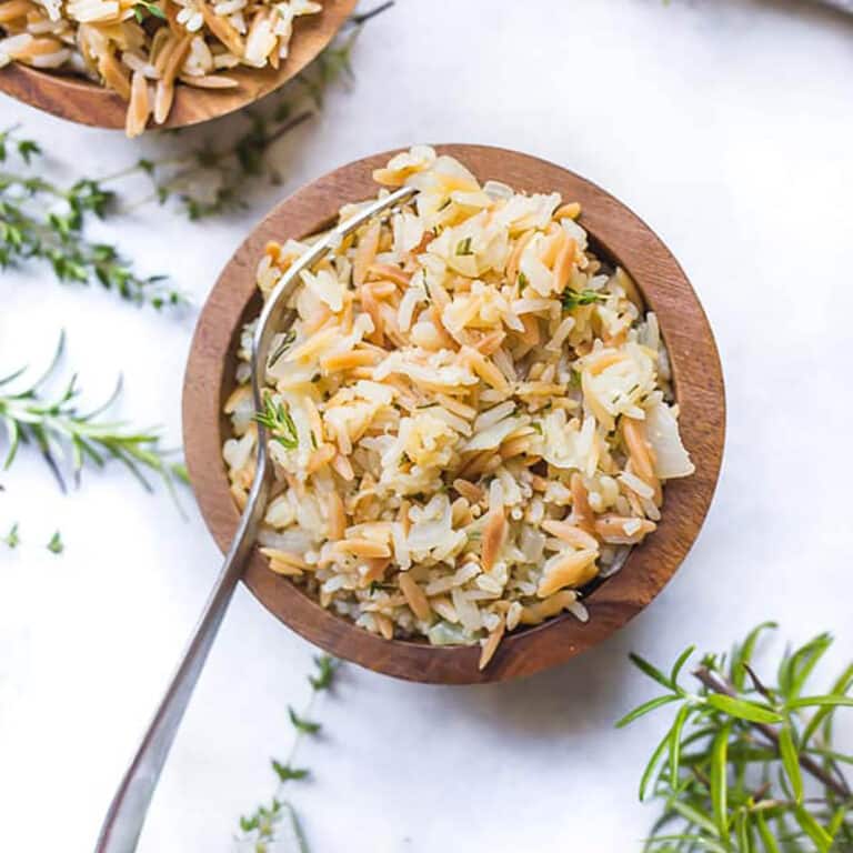 Rice pilaf with orzo.