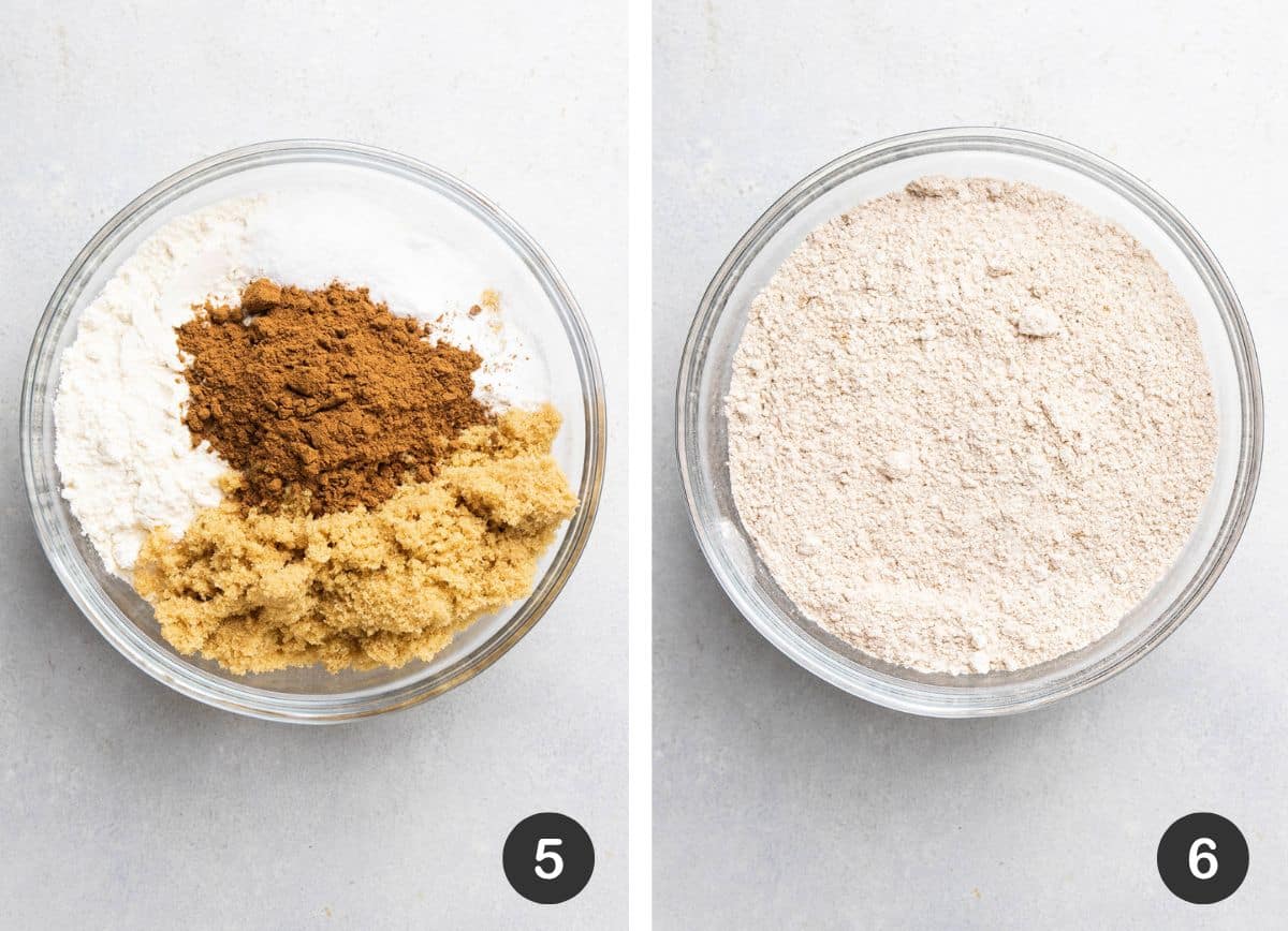 Mixing dry ingredients.