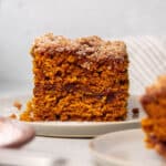 Slice of coffee cake.