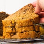 Whole grain banana bread.