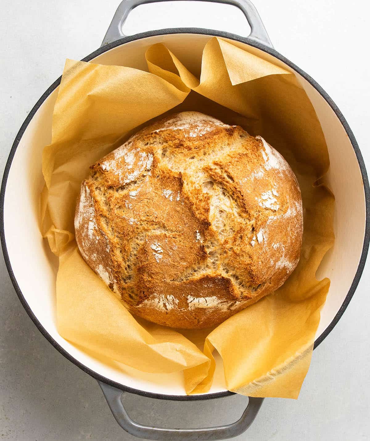 Whole wheat bread after baking.