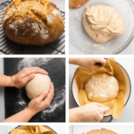 Whole wheat bread in a dutch oven.