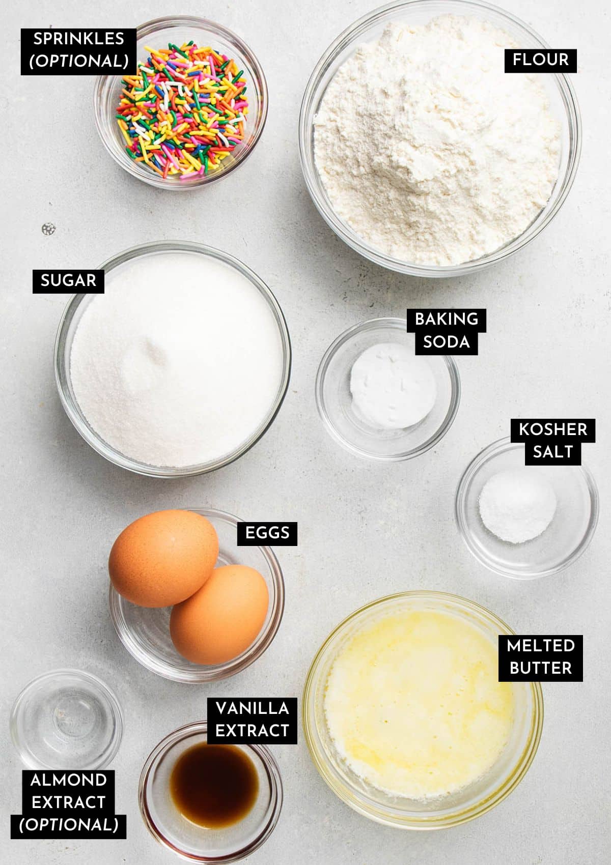 Sugar cookie ingredients.