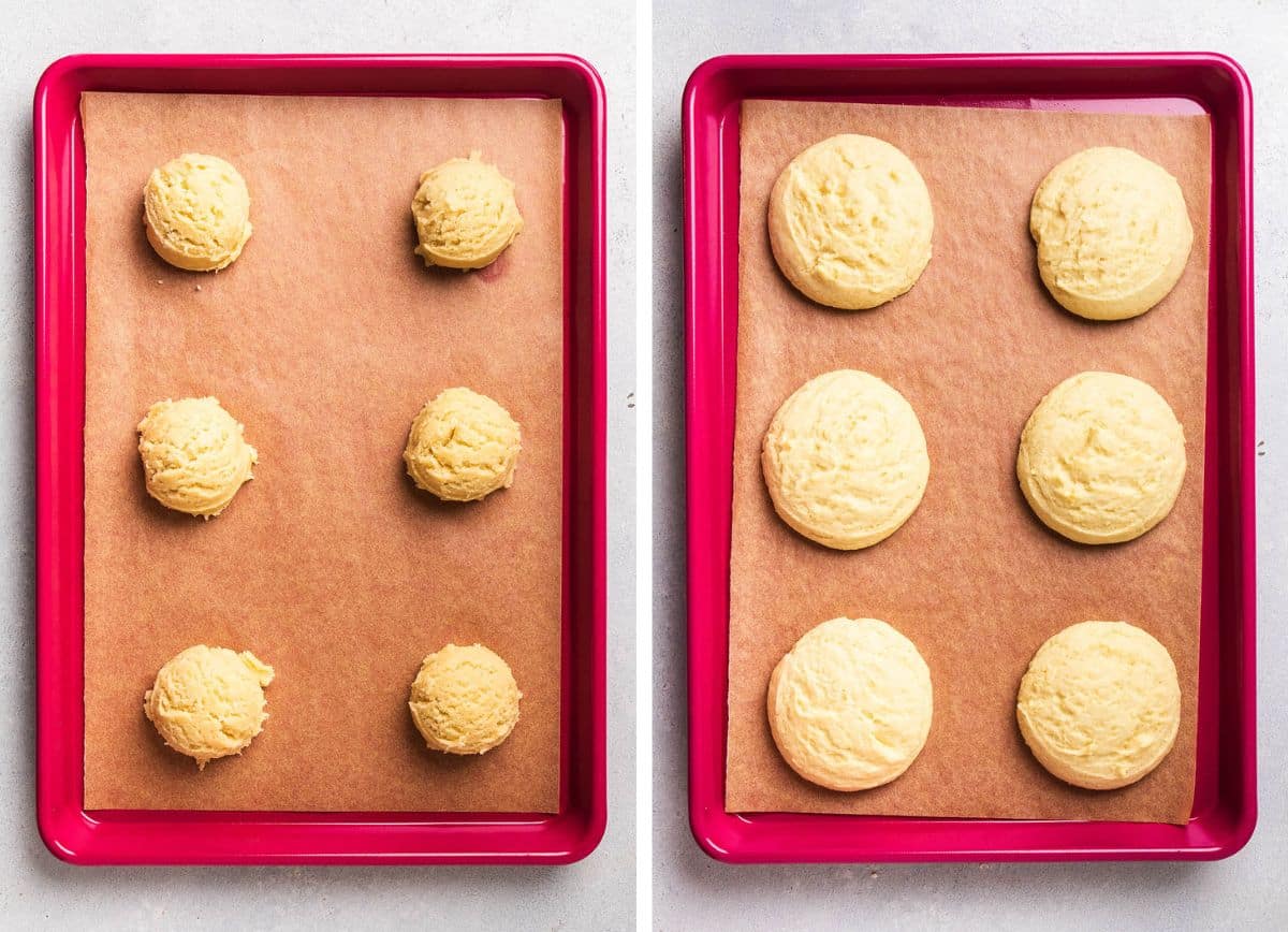 Baking sugar cookies.