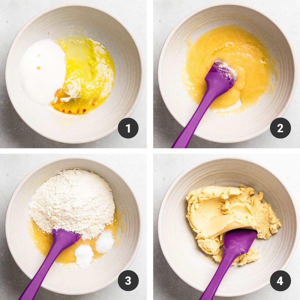 Mixing cookie dough.