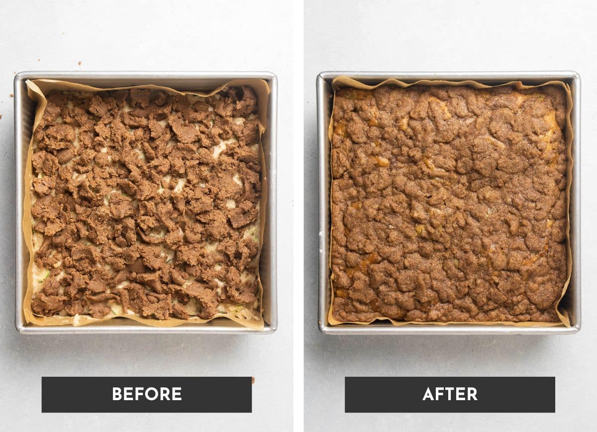 Baking coffee cake.