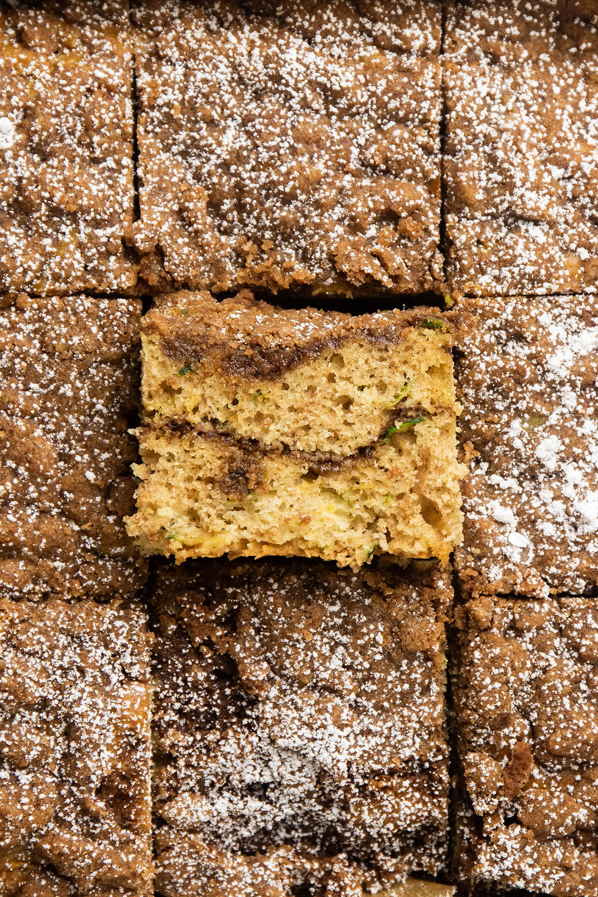 A slice of coffee cake.