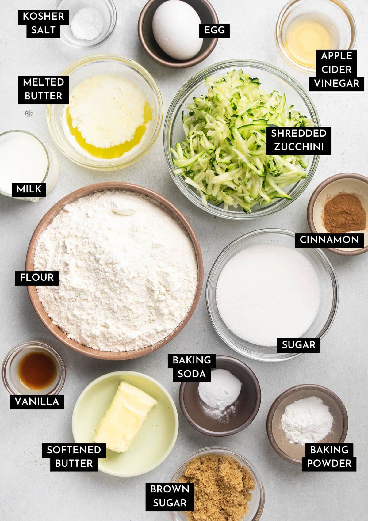 Coffee cake ingredients.
